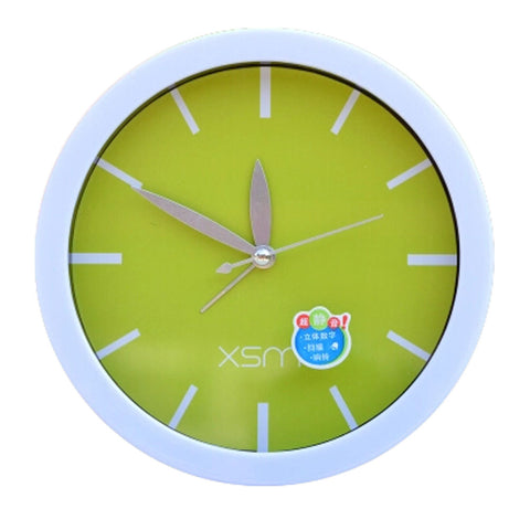 Silent Round Wall Clocks Living Room Alarm Clock Desk Clock, Green