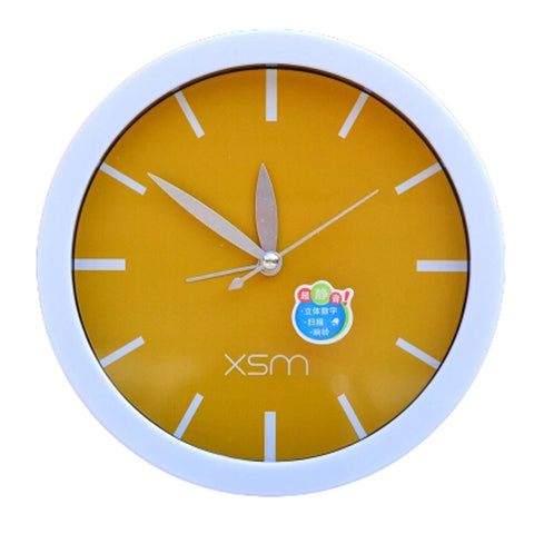 Silent Round Wall Clocks Living Room Alarm Clock Desk Clock, Orange