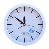 Silent Round Wall Clocks Living Room Alarm Clock Desk Clock, White