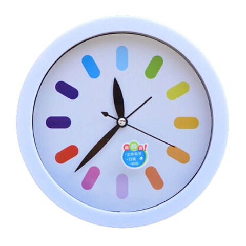 Silent Round Wall Clocks Living Room Alarm Clock Desk Clock, Colorful