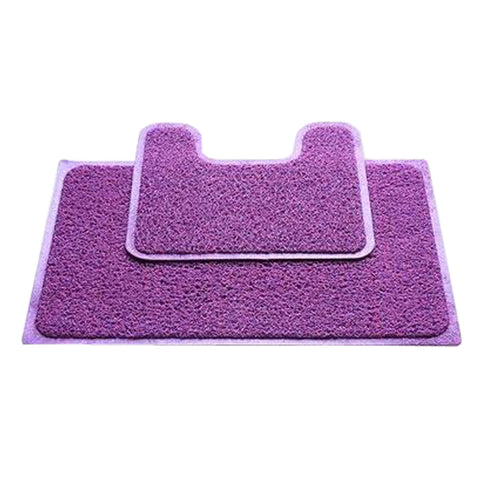 A Set of  Nonslip PVC U-shaped Toilet Rug Bath Mats Bathroom Carpet Mat, B