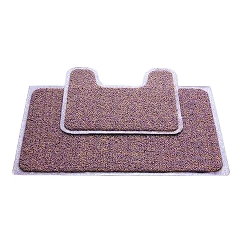 A Set of  Nonslip PVC U-shaped Toilet Rug Bath Mats Bathroom Carpet Mat, C