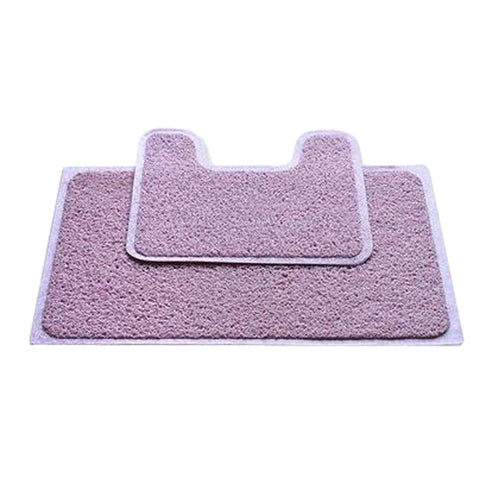 A Set of  Nonslip PVC U-shaped Toilet Rug Bath Mats Bathroom Carpet Mat, D