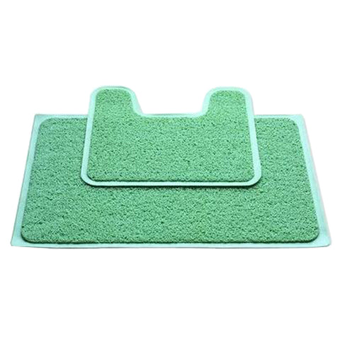 A Set of  Nonslip PVC U-shaped Toilet Rug Bath Mats Bathroom Carpet Mat, G