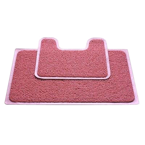 A Set of  Nonslip PVC U-shaped Toilet Rug Bath Mats Bathroom Carpet Mat, H