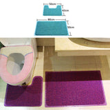 A Set of  Nonslip PVC U-shaped Toilet Rug Bath Mats Bathroom Carpet Mat, H