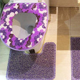 Nonslip PVC U-shaped Toilet Rug Bath Mats Bathroom Carpet Mat, NO.1