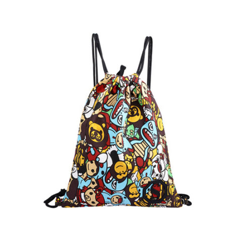 Travel Storage Bags Sports Backpack Drawstring Bag, Cartoon Monster
