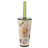 Vintage Style Toilet Brush & Holder Set Bathroom Cleaning Accessory, Green