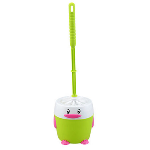 Cute Toilet Brush & Holder Set Toilet/Bathroom Cleaning Accessory, Green