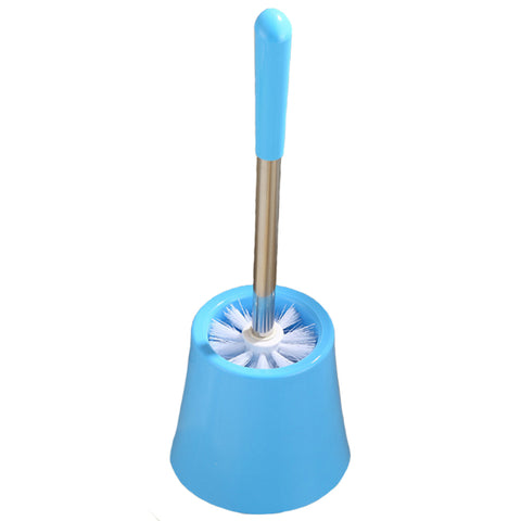 Durable Toilet Brush & Holder Set Bathroom Closestool Cleaning Accessory, Blue