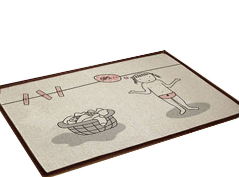 Bedroom Carpet Kitchen Bathroom Non-slip Cotton Door Mat (40 By 60cm) Hey Girl