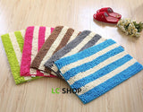 Creative Living Room Bathroom Absorbent Non-Slip Striped Mats (40 By 60cm) BLUE