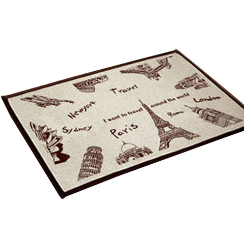 Bedroom Carpet Kitchen Bathroom Non-slip Cotton Door Mat (40 By 60cm) The World