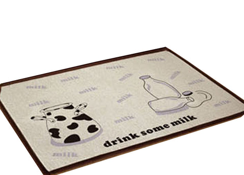 Bedroom Carpet Kitchen Bathroom Non-slip Cotton Door Mat (40 By 60cm) Milk