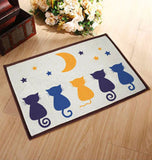 Bedroom Carpet Kitchen Bathroom Non-slip Cotton Door Mat (40 By 60cm)Five Cats
