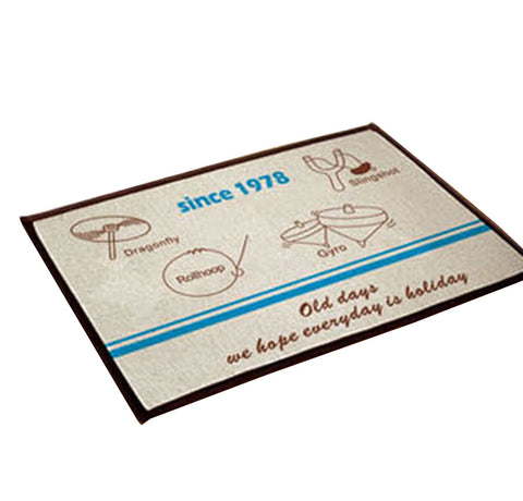 Bedroom Carpet Kitchen Bathroom Non-slip Cotton Door Mat (40 By 60cm)Old Days