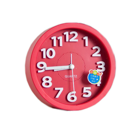 Desk Candy Colors Creative Small Alarm Clock with Loud Alarm Bell (Round,Red)