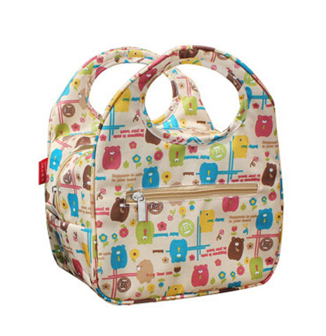 Lovely Animal Insulated Lunch Box Bag Fashion Lunch Tote Bags KHAKI