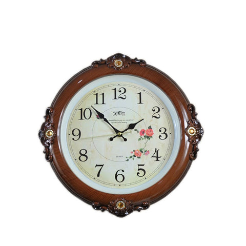 Woodiness Fashion Hanging Clock Creative Europe Style Sound Off Clock 16"