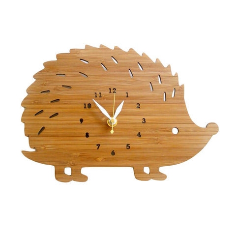 Kids Room Decor Cute Hedgehog Shape Modern Wall Clocks Wood Wall Clocks 12"