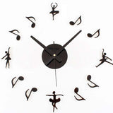 DIY Dancing andMusical Note Wall Sticker Modern Wall Clocks Wood Wall Clocks 12"