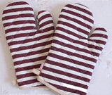 Claret-red Fashion Comfortable  Cotton Oven Mitts ,A  Pair