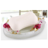 "Bathroom Resin Shower Soap Box Creative Soap Dish Decorative Soap Holder 5.47""x3.58""x0.98""(Flower)"