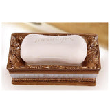 "Bathroom Resin Shower Soap Box Creative Soap Dish Decorative Soap Holder 5.11""x3.66""x1.37""(Gold)"