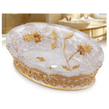 Bathroom Resin Shower Soap Box/ Creative Soap Dish/ Decorative Bath Soap Holder (Golden Flower)