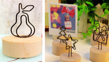 Set of 5 Wooden Creative Memo Holders Message Notes Postcard Photo Clips Memo Clip Decoration # 2