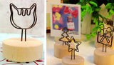 Set of 5 Wooden Creative Memo Holders Message Notes Postcard Photo Clips Memo Clip Decoration # 3