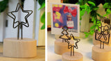 Set of 5 Wooden Creative Memo Holders Message Notes Postcard Photo Clips Memo Clip Decoration # 4