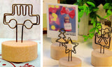 Set of 5 Wooden Creative Memo Holders Message Notes Postcard Photo Clips Memo Clip Decoration # 6