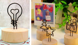 Set of 5 Wooden Creative Memo Holders Message Notes Postcard Photo Clips Memo Clip Decoration # 7