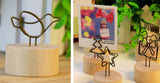Set of 5 Wooden Creative Memo Holders Message Notes Postcard Photo Clips Memo Clip Decoration # 8