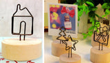 Set of 5 Wooden Creative Memo Holders Message Notes Postcard Photo Clips Memo Clip Decoration # 9