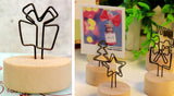 Set of 5 Wooden Creative Memo Holders Message Notes Postcard Photo Clips Memo Clip Decoration # 10