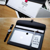 Translucent A4 Folder File Holder Information Package Pouch Bills Black