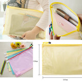 Random Color 5pcs Clear Plastic A4 Paper Document File Zipper Bag Pouch