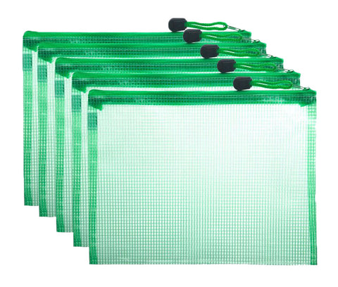 Green File Folder Pouch Organizer 5pcs Document Pouchs