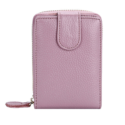 Leather Credit Card Holders Case Wallet with Zipper