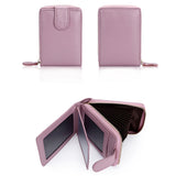 Leather Credit Card Holders Case Wallet with Zipper