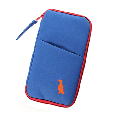 Canvas Multifunction Stationery Pouch Pencil Case Pen Bag School Supplies - Blue