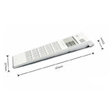 Ultrathin Dual Power 12 Digits Desktop Calculator, LCD Display, White