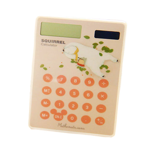 Lovely Portable 8 Digitals Cartoon Pink Mini Slim Solar Power Pocket Calculator
