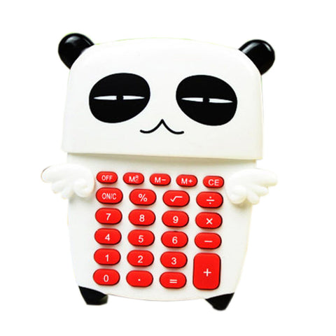 Lovely Cool Panda&Angel Wings Portable Mini Solar Pocket Calculator 8 Digitals