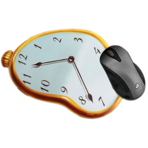 Irregular Mouse Pad with Timekeeper design Natural Rubber Non-skid Backing