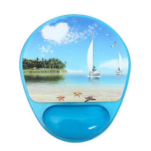 The Sailing Boat Pattern Silicone Wrist Rests Pad Wrist Mouse Pad