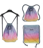 Gradient Mesh Sport Drawstring Backpack Small Travel Storage String Bag Cheap